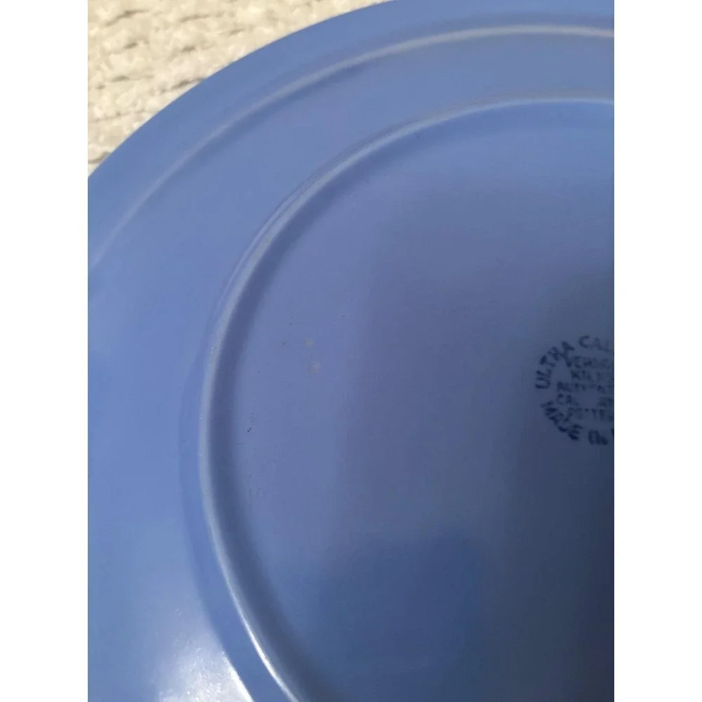Vernon Kilns‎ Ultra California Blue Pottery Plate Mid Century Modern USA Made
